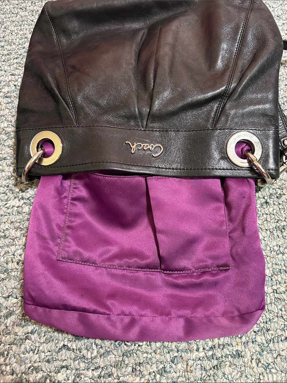 EUC Coach Y2K Ashley Hippie Bag F17605 Black Leather Pleated Shoulder Bag - Picture 14 of 14